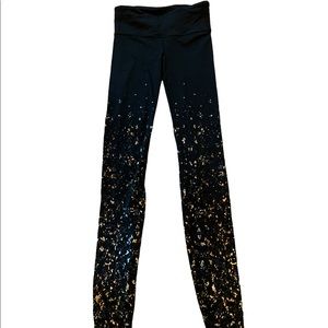 Rare Lululemon Black Leggings w/ Silver Sparkles 4